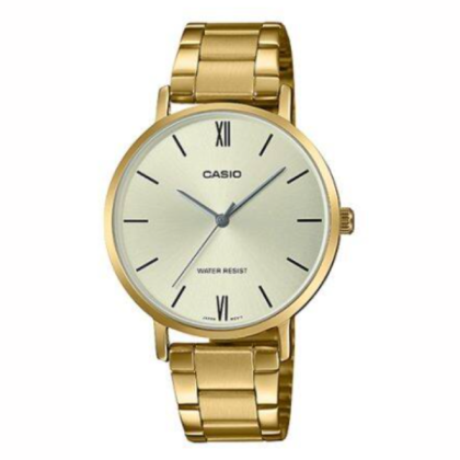 Casio General LTP-VT01G-9B Gold Stainless Steel with Grey Dial Analog Women Watch
